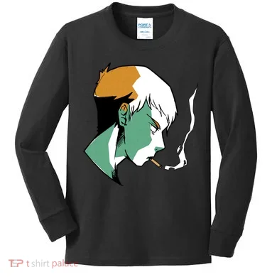 Smoking Anime Boy Kids Long Sleeve Shirt