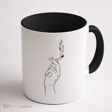 Smoking Hand Coffee Mug back
