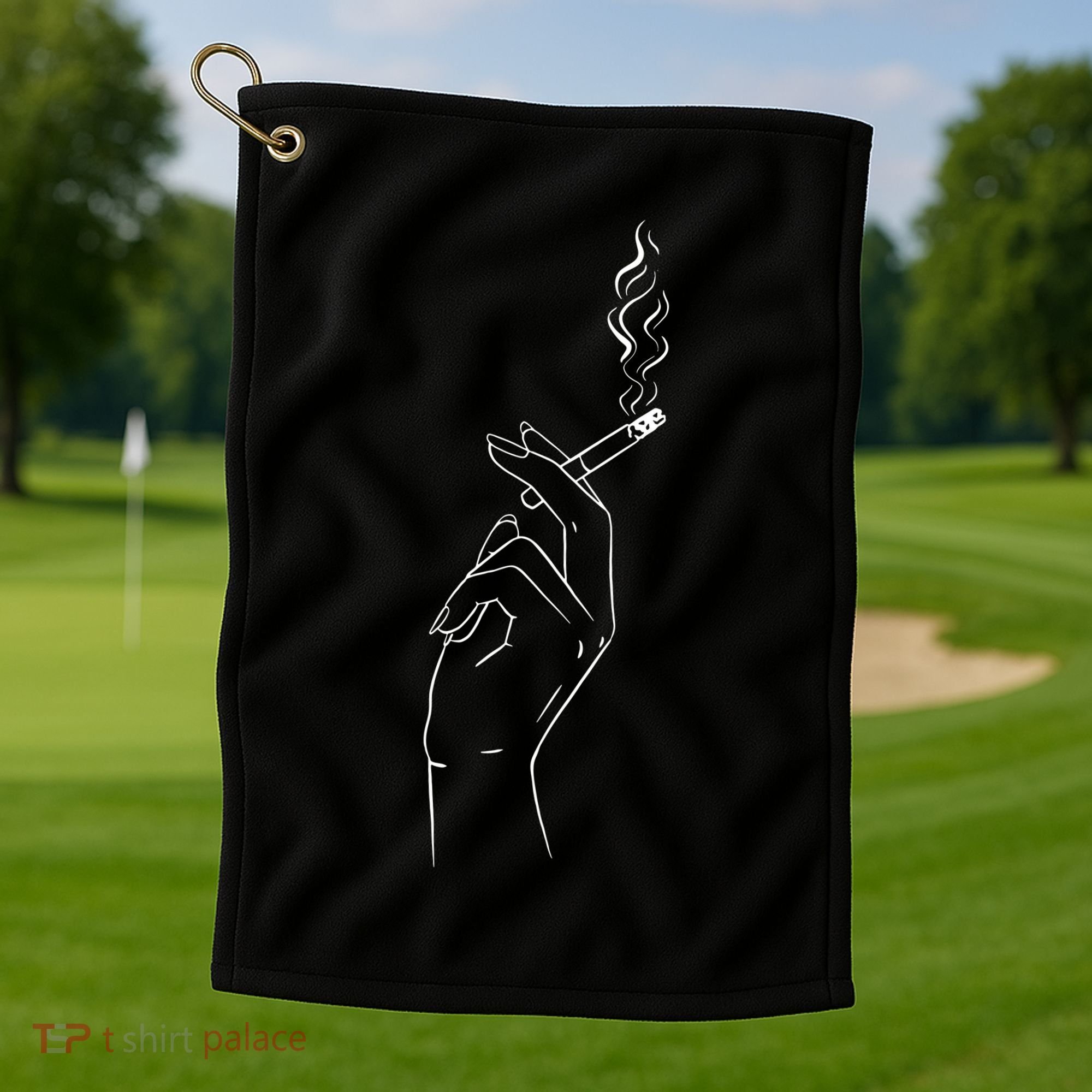 Smoking Hand Golf Towel