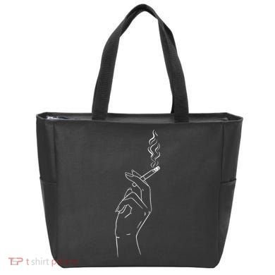 Smoking Hand Tote Bag