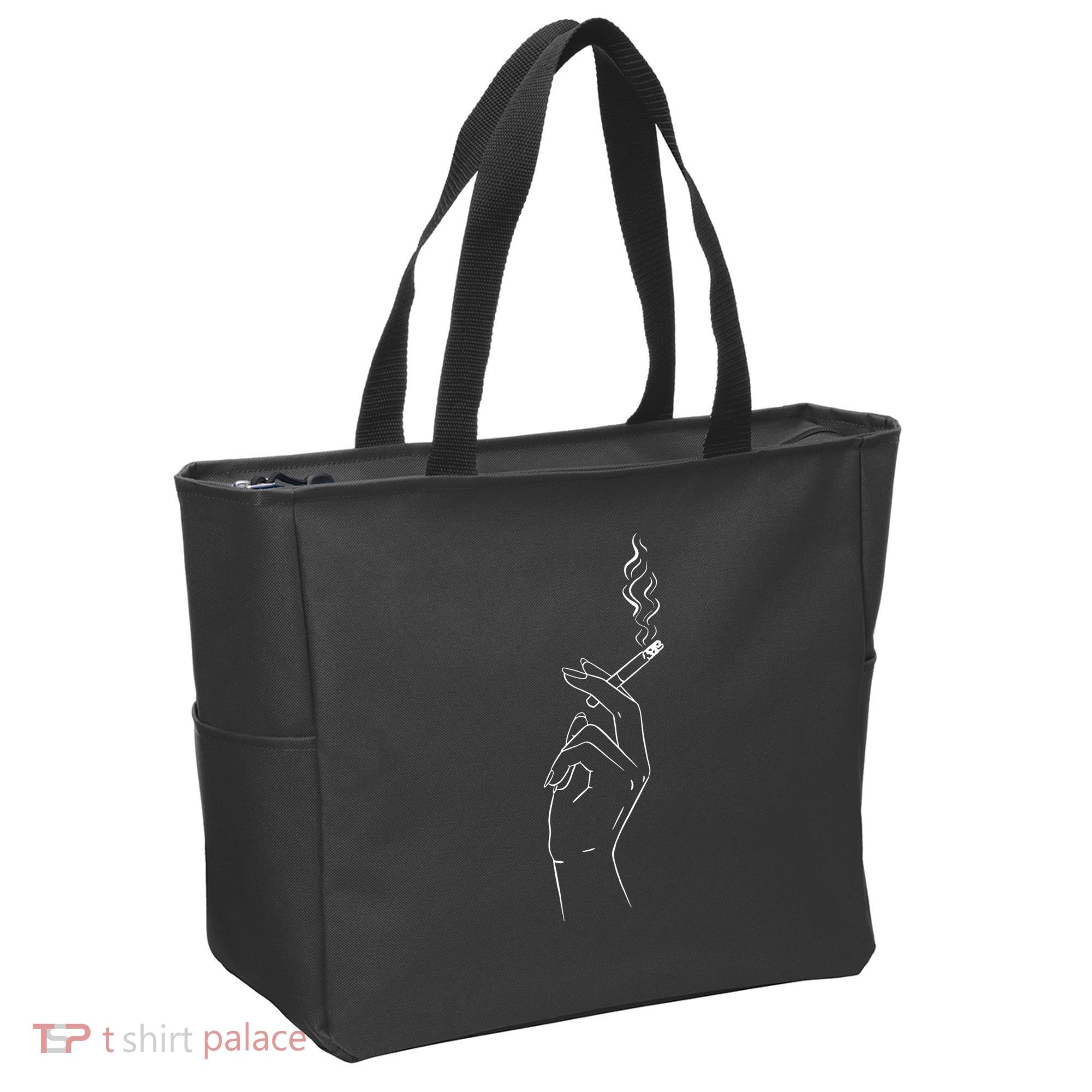 Smoking Hand Tote Bag