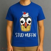 Stud Muffin Puffin Pun Best Pastries Birds Cute Gift T-Shirt thumb 3