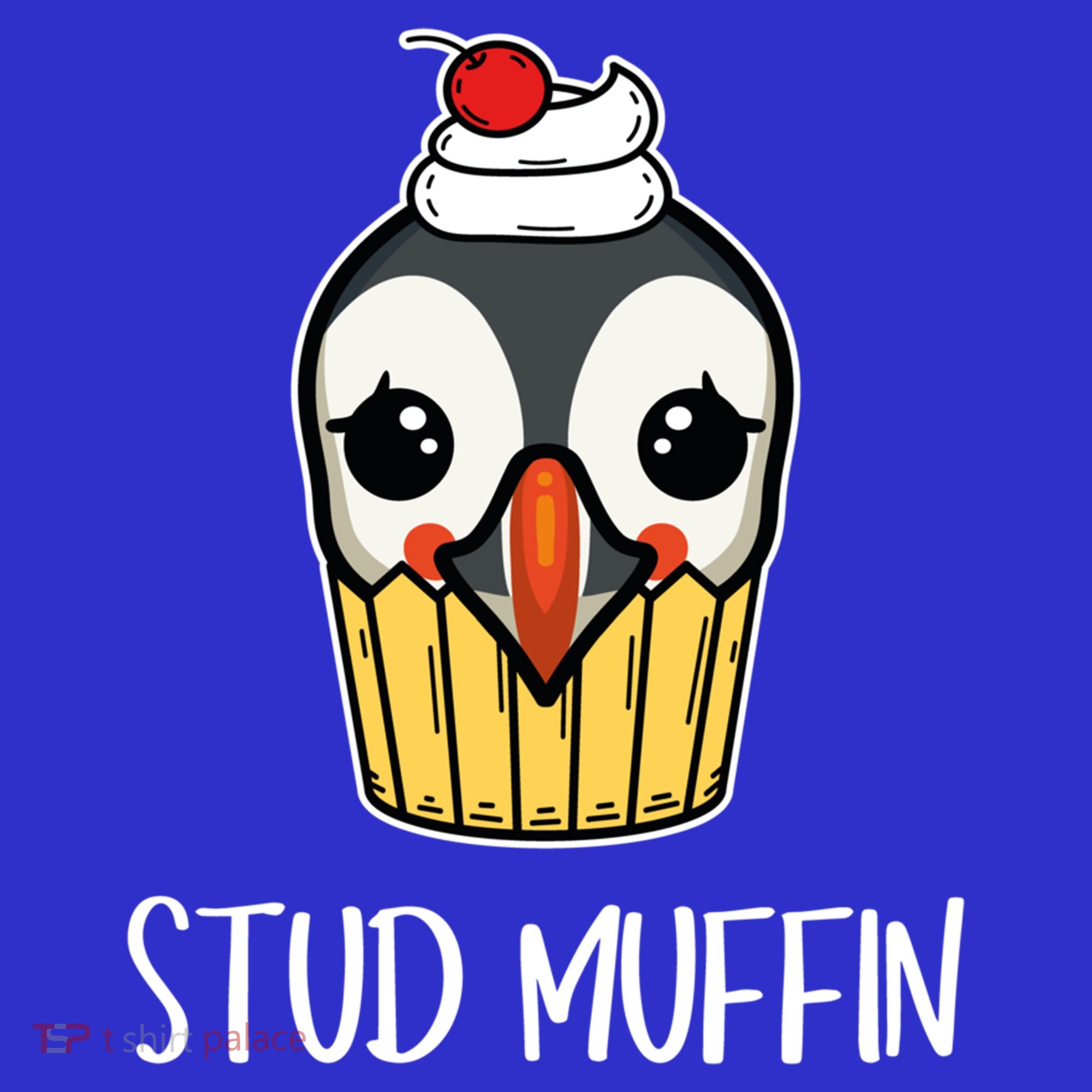 Stud Muffin Puffin Pun Best Pastries Birds Cute Gift T-Shirt