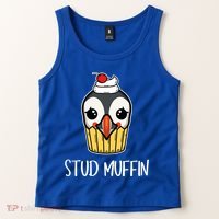 Stud Muffin Puffin Pun Best Pastries Birds Cute Gift Tank Top thumb 2