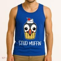 Stud Muffin Puffin Pun Best Pastries Birds Cute Gift Tank Top thumb 3