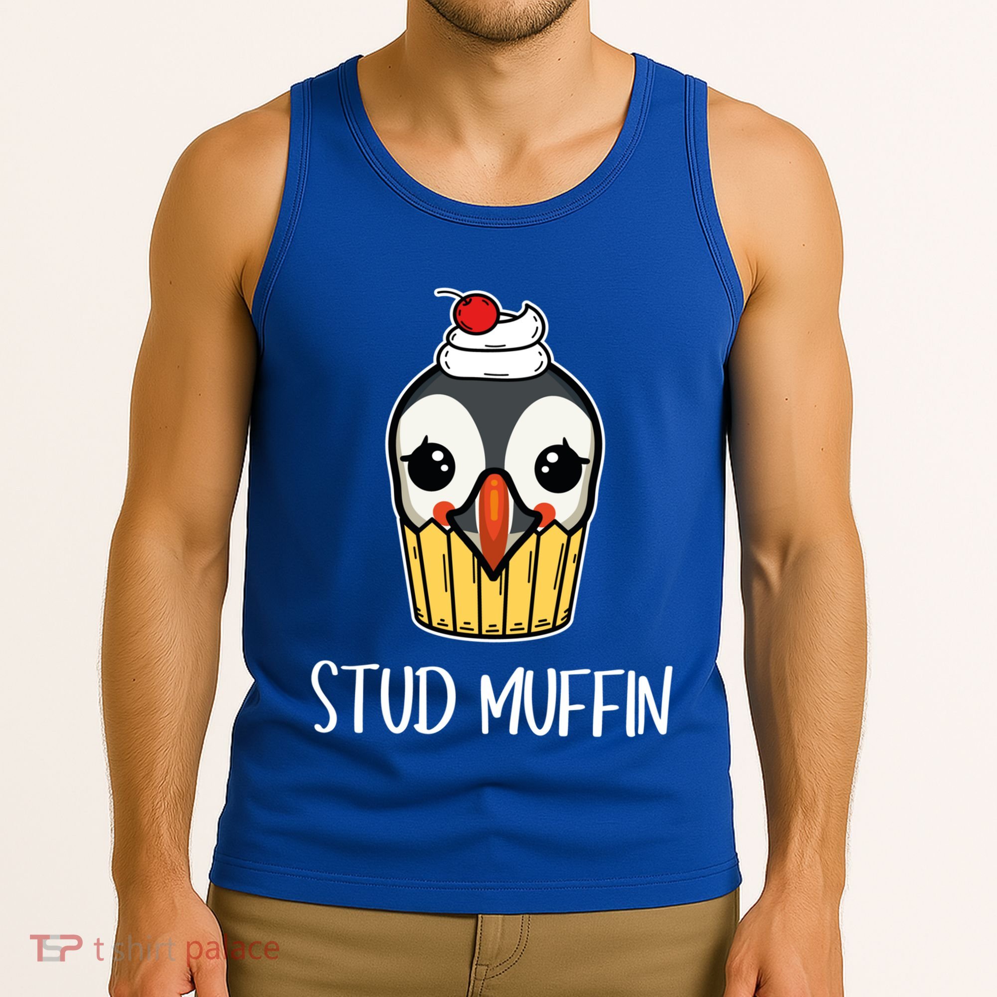 Stud Muffin Puffin Pun Best Pastries Birds Cute Gift Tank Top