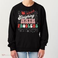 Sleighing Math Problems  Funny Christmas Math Teacher Santa  Women's Sweatshirt thumb 0