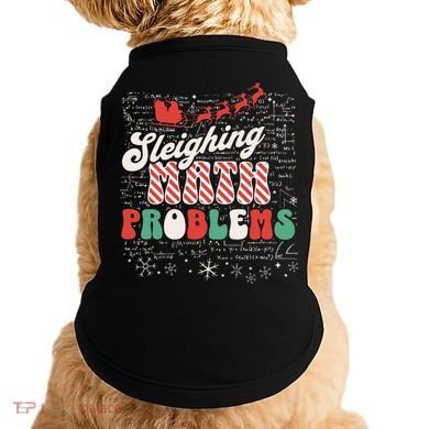 Sleighing Math Problems  Funny Christmas Math Teacher Santa  Doggie Tank
