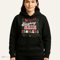 Sleighing Math Problems  Funny Christmas Math Teacher Santa  Hoodie thumb 5