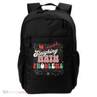Sleighing Math Problems  Funny Christmas Math Teacher Santa  Backpack thumb 0