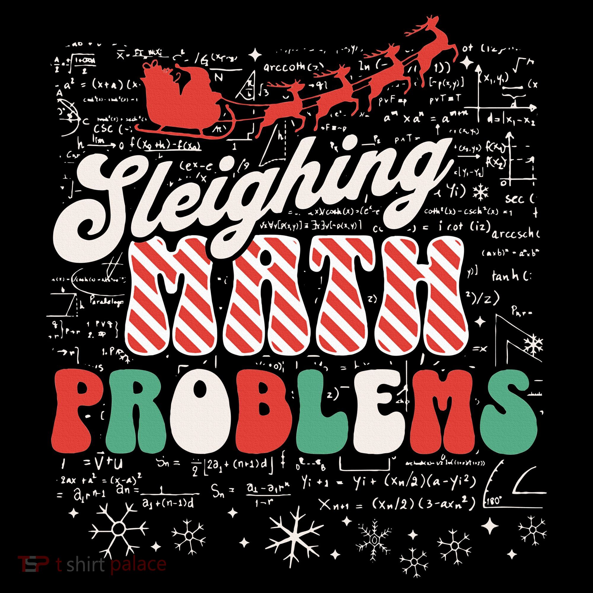 Sleighing Math Problems  Funny Christmas Math Teacher Santa  Coffee Mug
