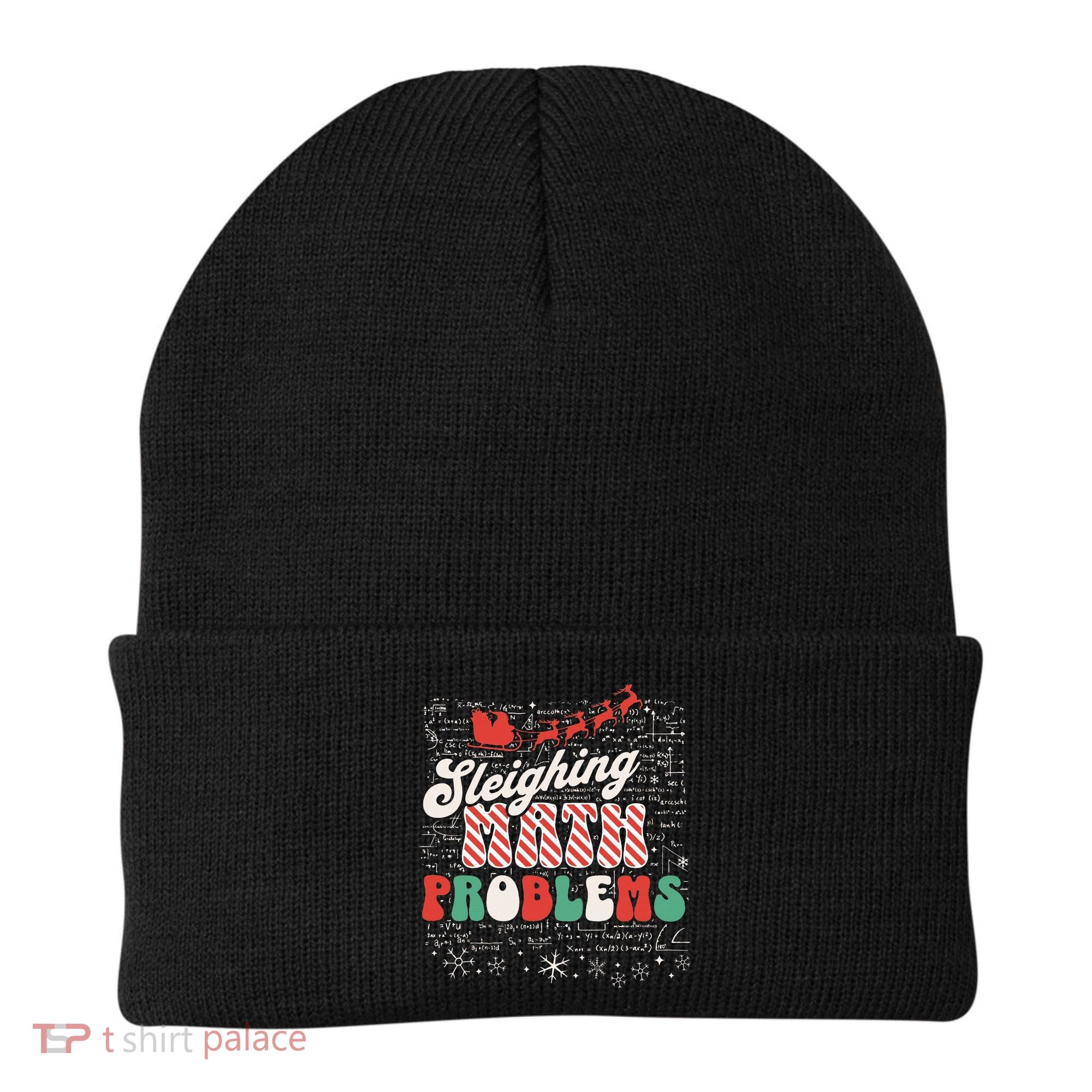 Sleighing Math Problems  Funny Christmas Math Teacher Santa  Beanie