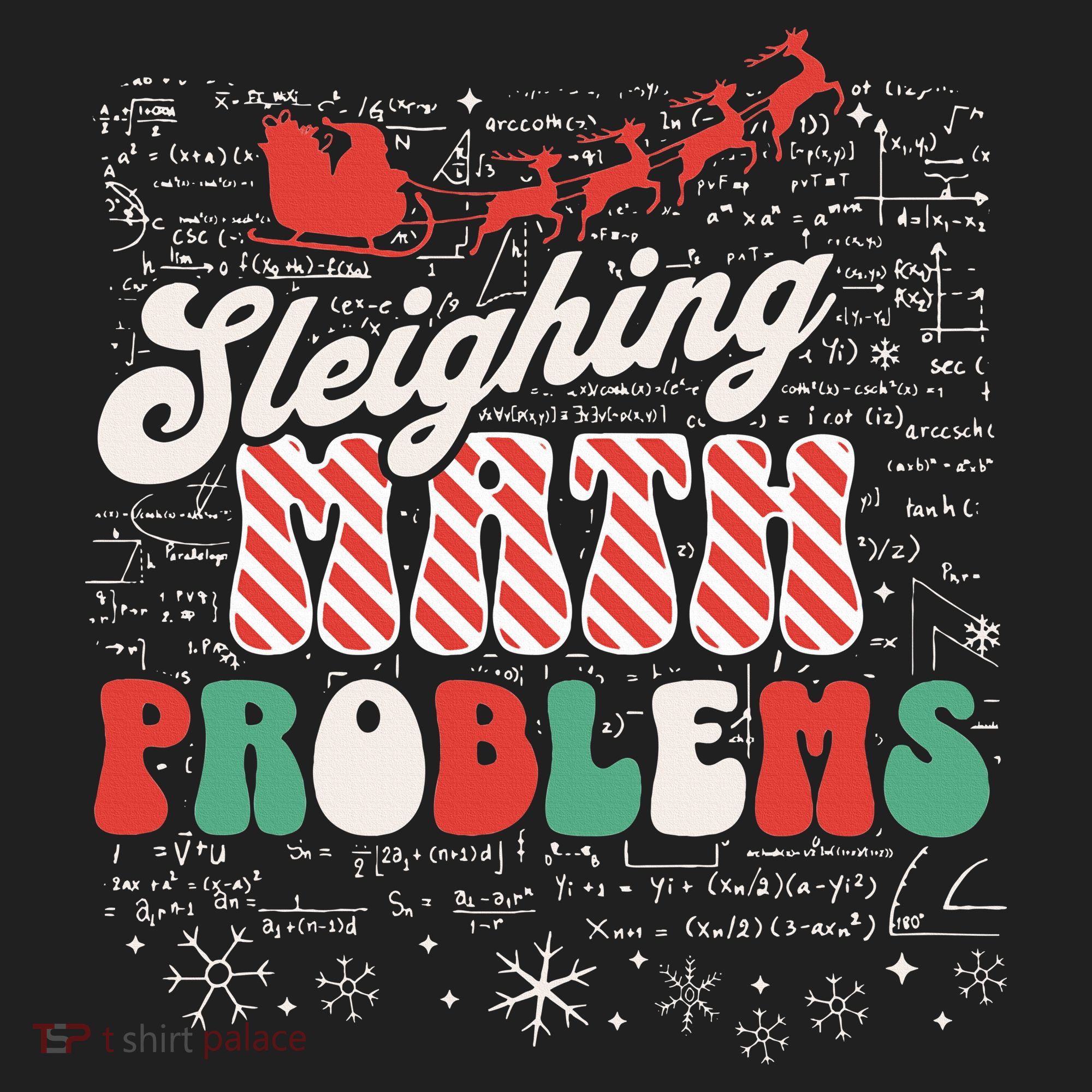 Sleighing Math Problems  Funny Christmas Math Teacher Santa  Beanie