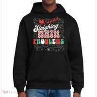 Sleighing Math Problems  Funny Christmas Math Teacher Santa  District V.I.T. Heavyweight Hoodie thumb 0