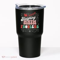 Sleighing Math Problems  Funny Christmas Math Teacher Santa  Tumbler thumb 0