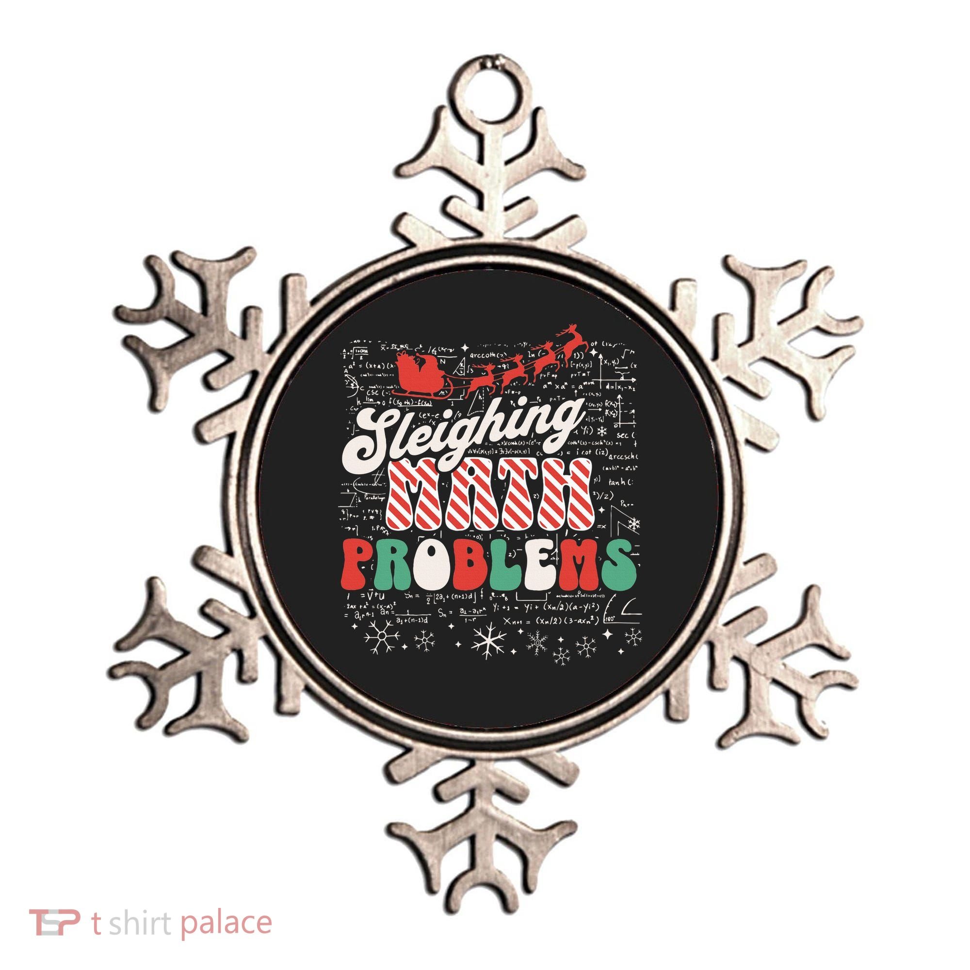 Sleighing Math Problems  Funny Christmas Math Teacher Santa  Ornament