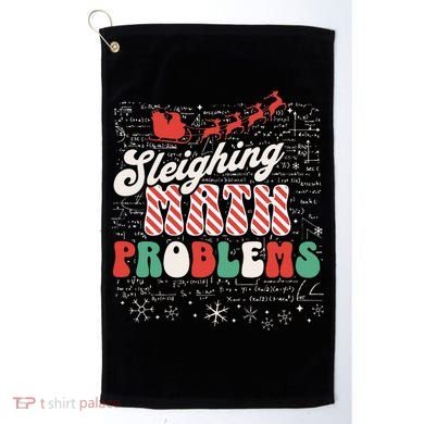 Sleighing Math Problems  Funny Christmas Math Teacher Santa  Golf Towel