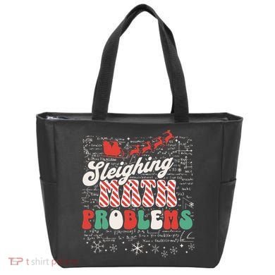 Sleighing Math Problems  Funny Christmas Math Teacher Santa  Tote Bag