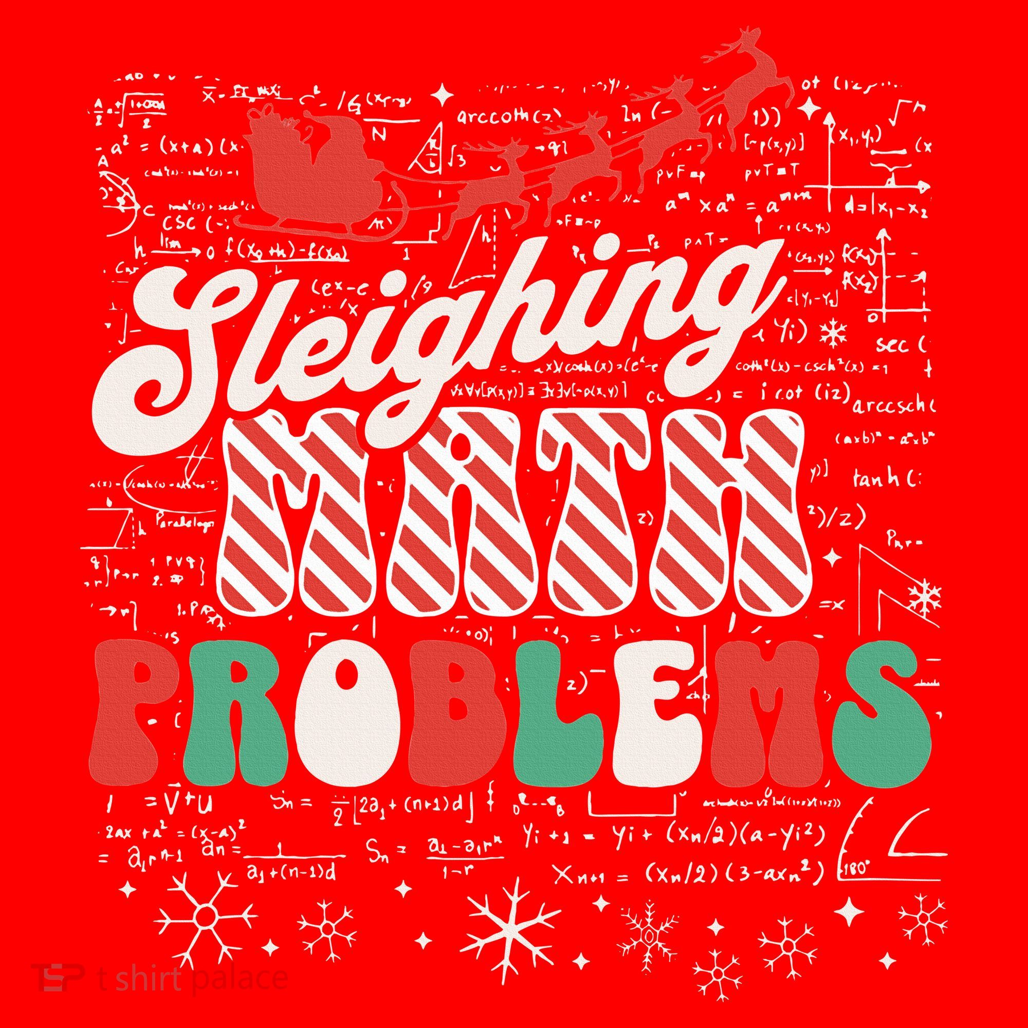 Sleighing Math Problems  Funny Christmas Math Teacher Santa  Santa Hat