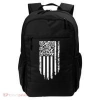 Scan Me President Trump Dancing Code American Flag Backpack thumb 0