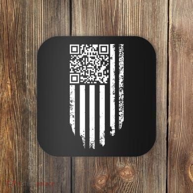 Scan Me President Trump Dancing Code American Flag Coaster