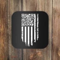 Scan Me President Trump Dancing Code American Flag Coaster thumb 0
