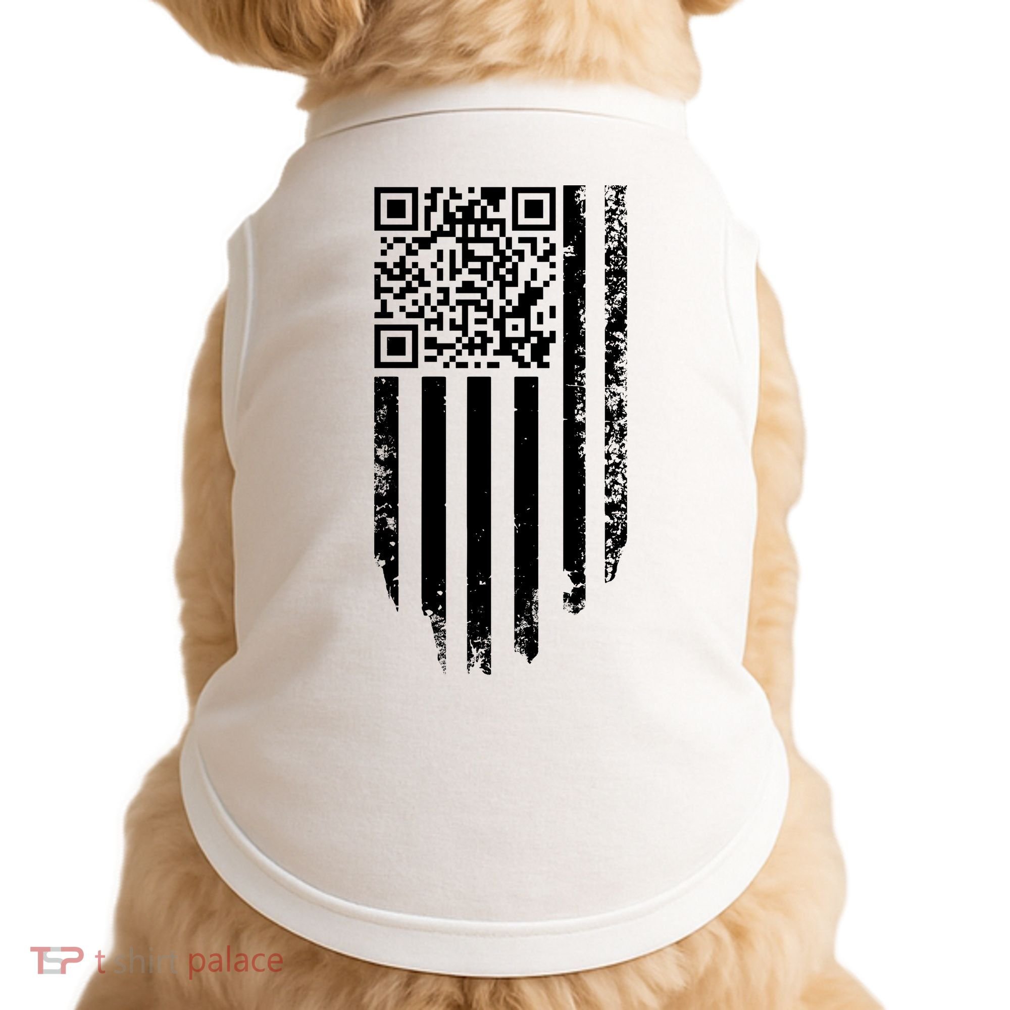 Scan Me President Trump Dancing Code American Flag Doggie Tank