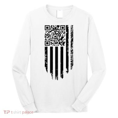 Scan Me President Trump Dancing Code American Flag Long Sleeve Shirt