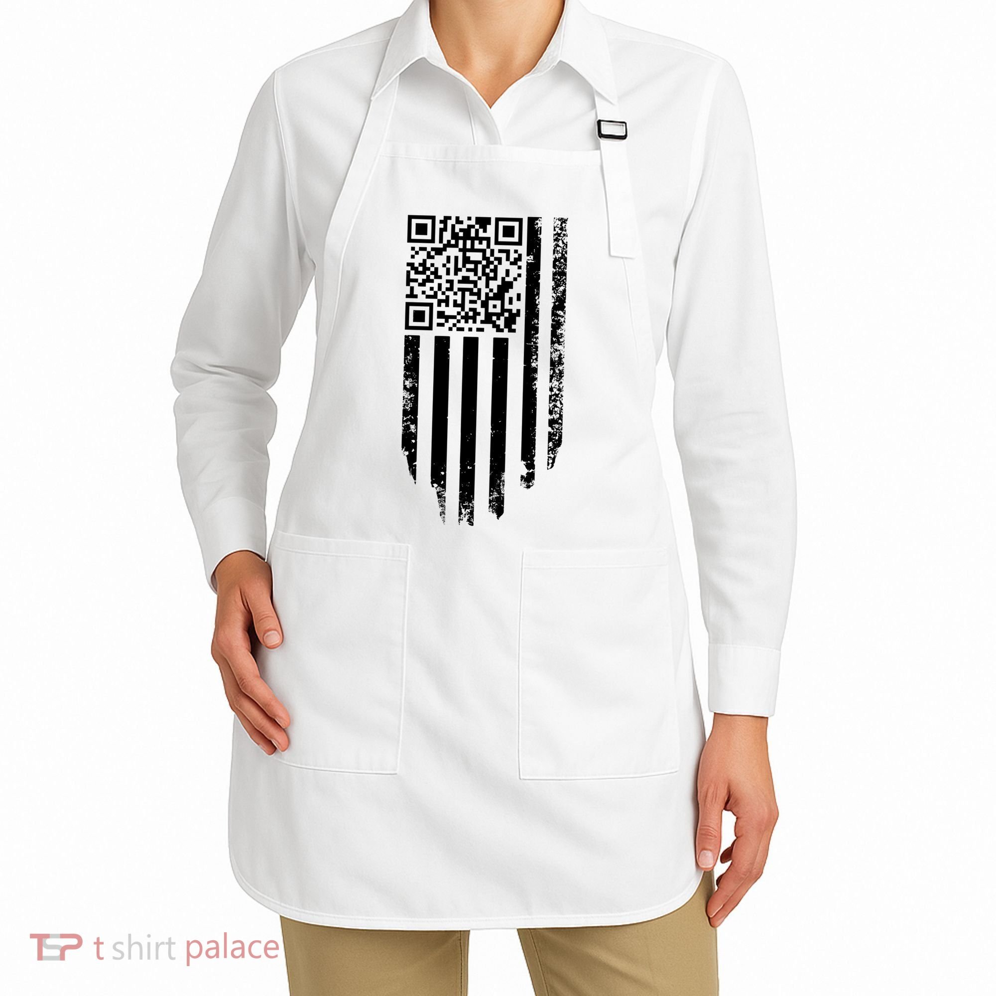 Scan Me President Trump Dancing Code American Flag Apron