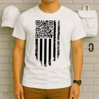 Scan Me President Trump Dancing Code American Flag T-Shirt thumb 6