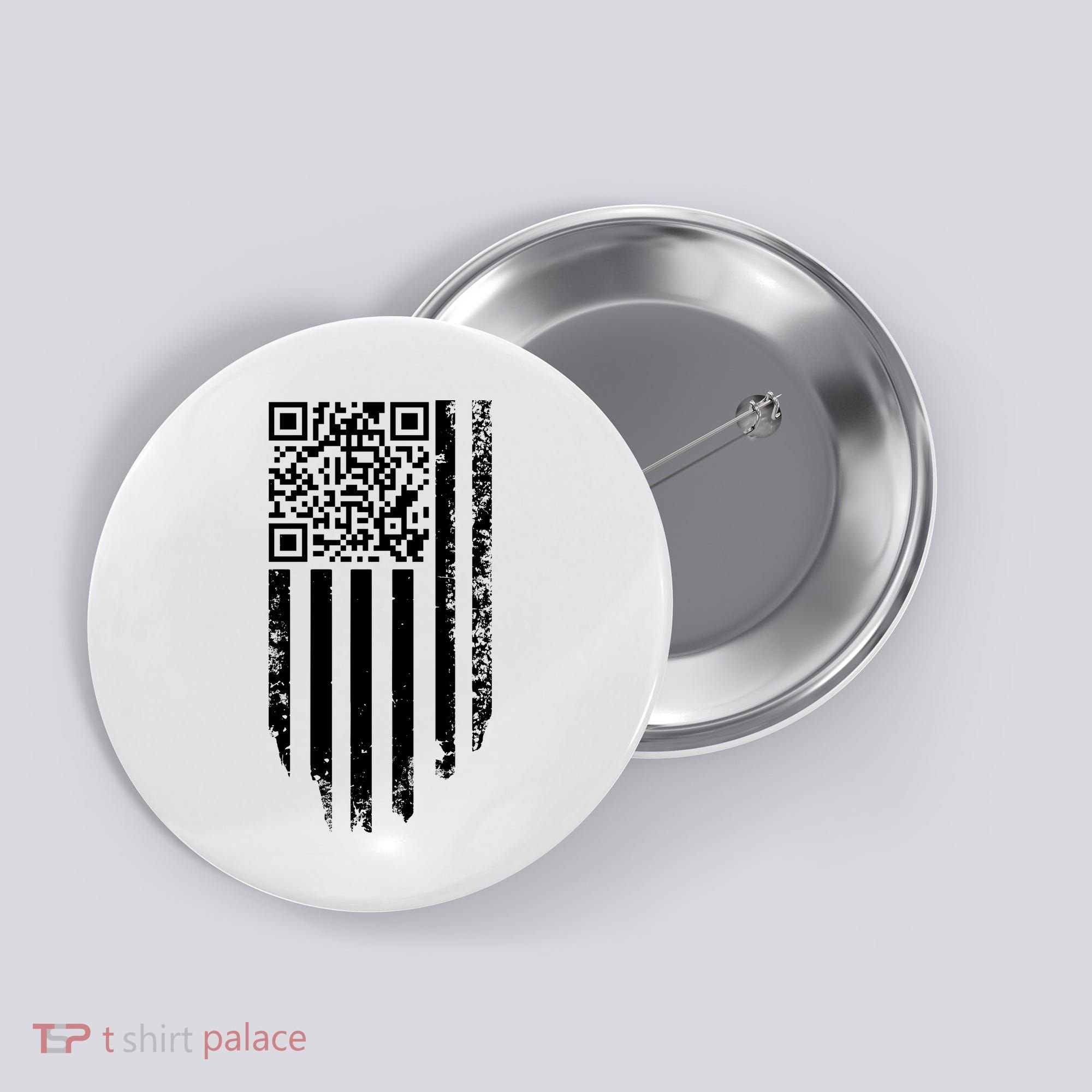 Scan Me President Trump Dancing Code American Flag Button