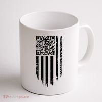 Scan Me President Trump Dancing Code American Flag Coffee Mug thumb 1