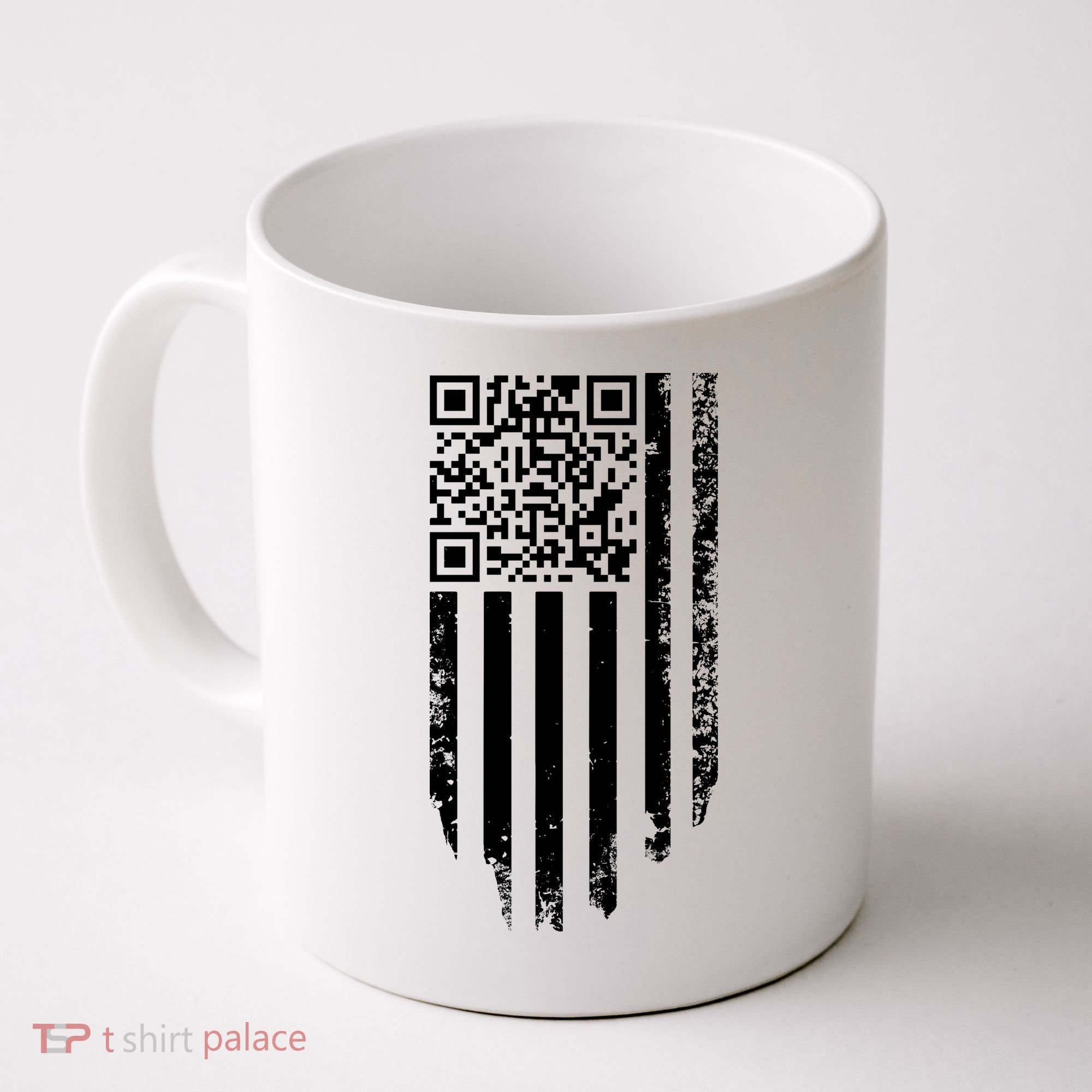 Scan Me President Trump Dancing Code American Flag Coffee Mug