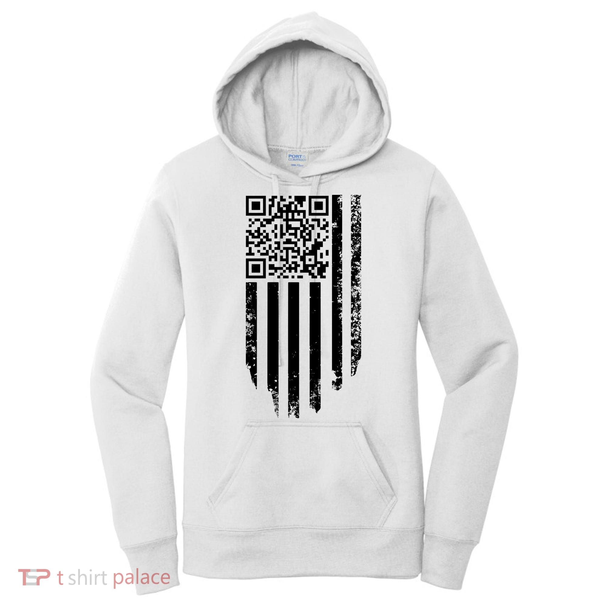 Scan Me President Trump Dancing Code American Flag Women's Hoodie