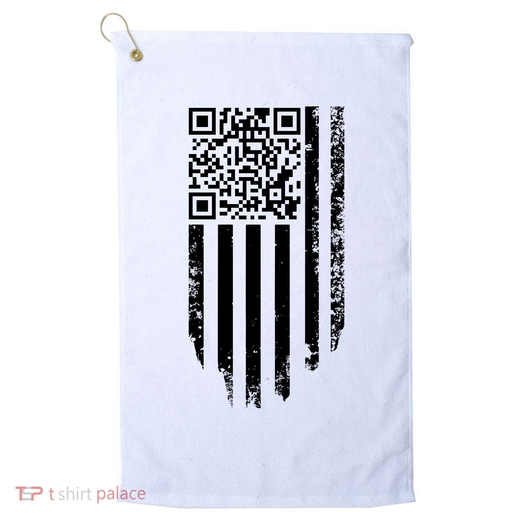 Scan Me President Trump Dancing Code American Flag Golf Towel