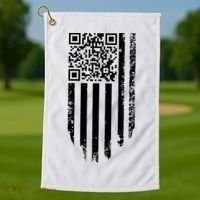 Scan Me President Trump Dancing Code American Flag Golf Towel thumb 1