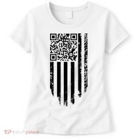 Scan Me President Trump Dancing Code American Flag Women's T-Shirt thumb 0
