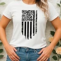 Scan Me President Trump Dancing Code American Flag Women's T-Shirt thumb 2