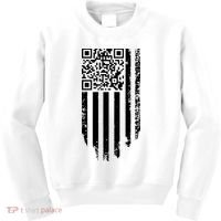 Scan Me President Trump Dancing Code American Flag Kids Sweatshirt thumb 0