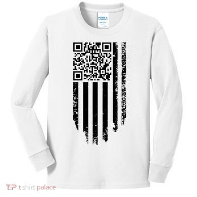 Scan Me President Trump Dancing Code American Flag Kids Long Sleeve Shirt
