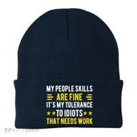 Sarcasm My People Skills Are Fine Funny Sarcastic Beanie thumb 0