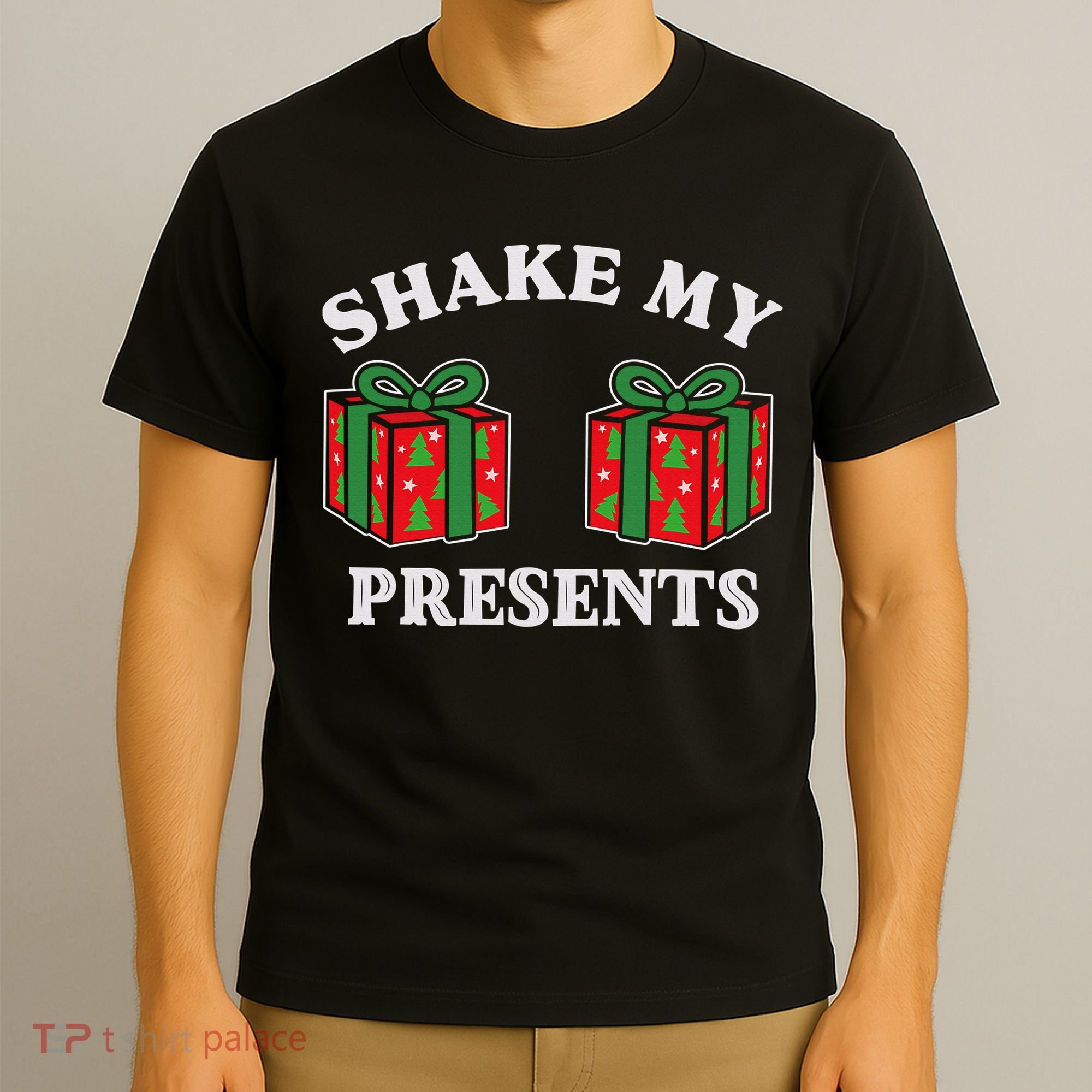 Shake My Presents Jingle My Balls Couples Christmas T-Shirt