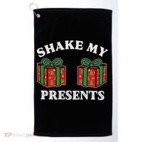 Shake My Presents Jingle My Balls Couples Christmas Golf Towel thumb 0