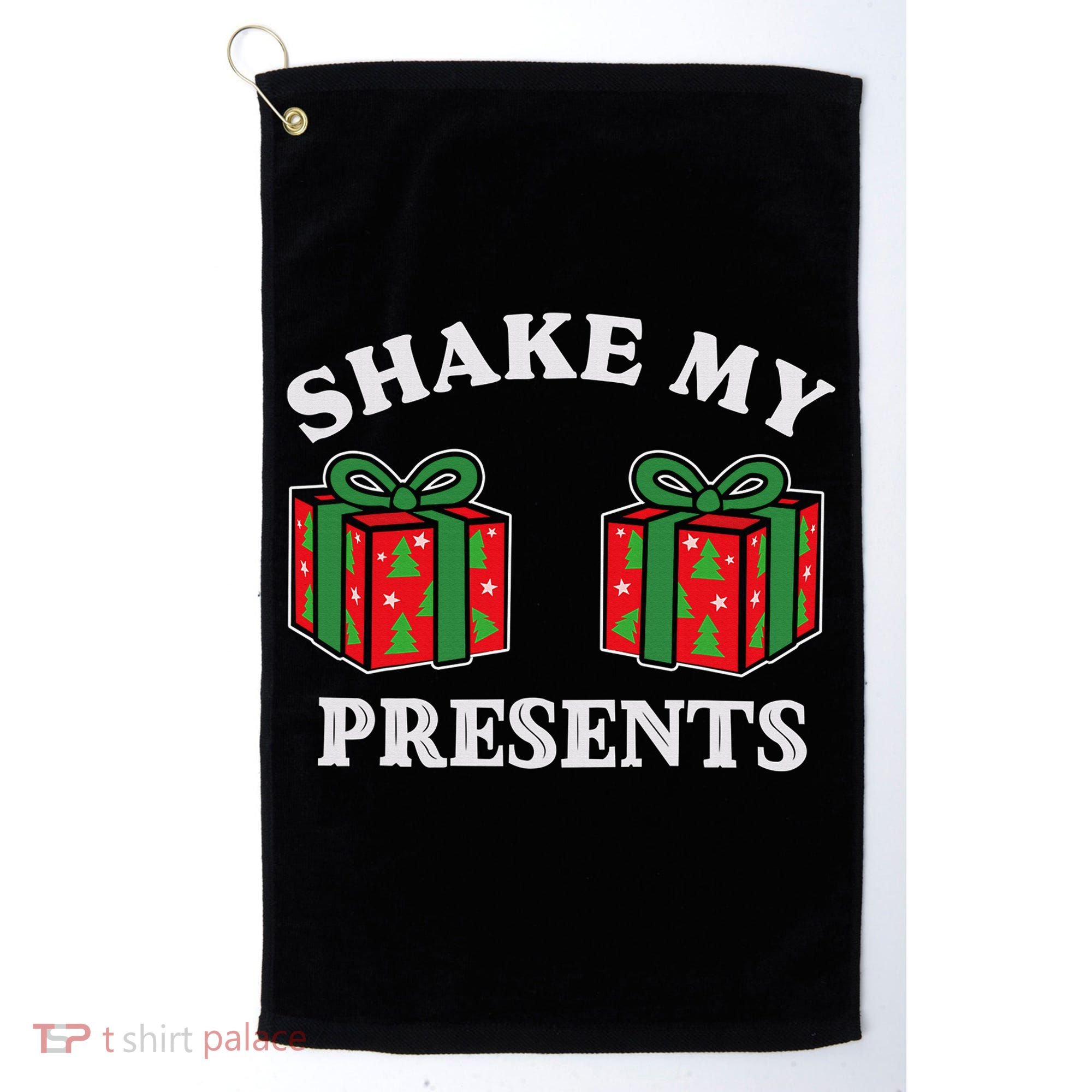 Shake My Presents Jingle My Balls Couples Christmas Golf Towel
