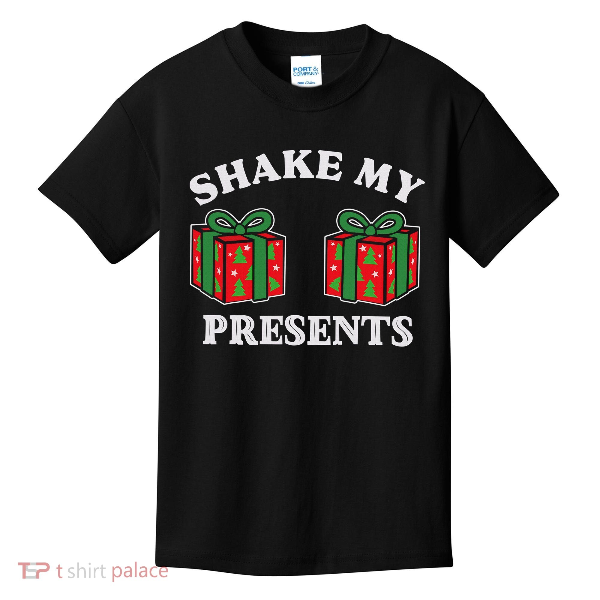 Shake My Presents Jingle My Balls Couples Christmas Kids T-Shirt