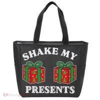 Shake My Presents Jingle My Balls Couples Christmas Tote Bag thumb 0