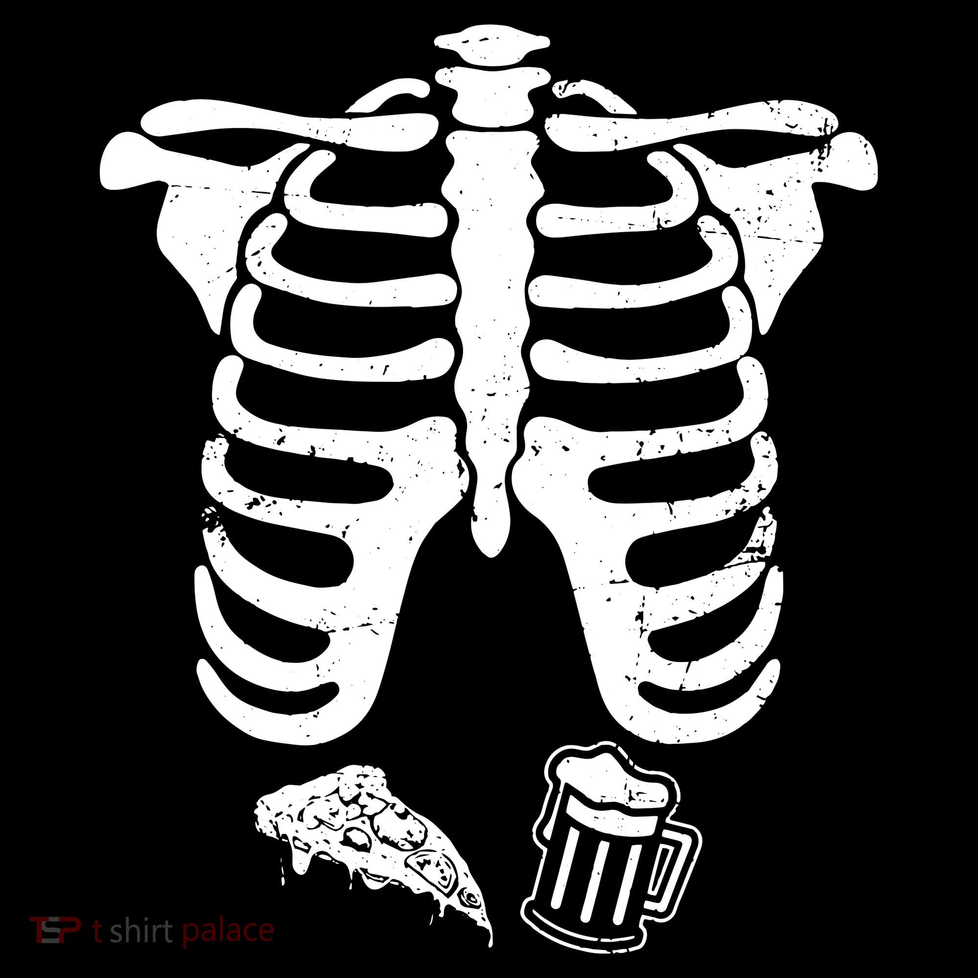 Skeleton Maternity Pizza & Beer Black Backpack