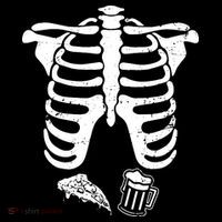 Skeleton Maternity Pizza & Beer Black Tote Bag thumb 4