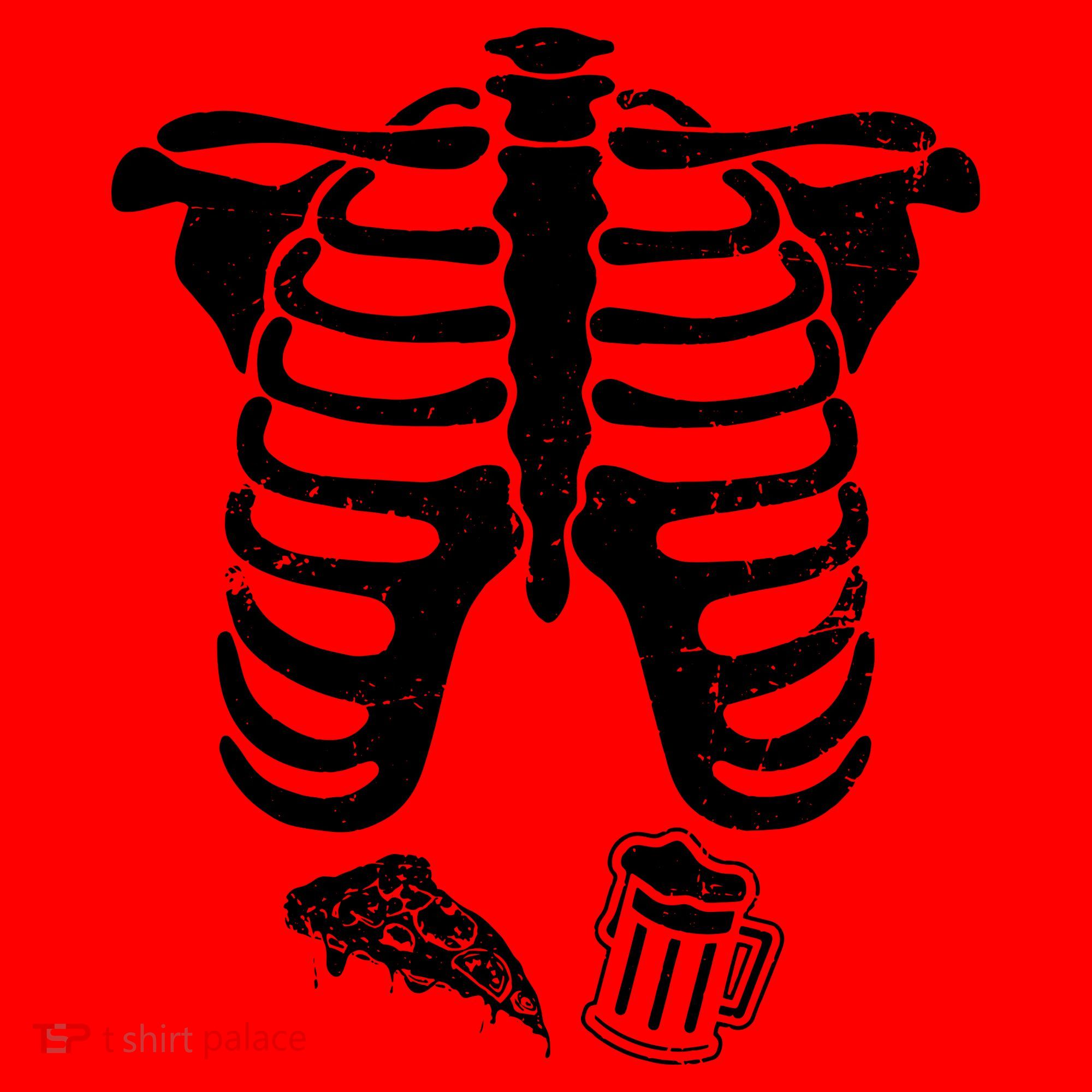 Skeleton Maternity Pizza & Beer Black Santa Hat