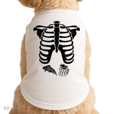 Skeleton Maternity Pizza & Beer Black Doggie Tank